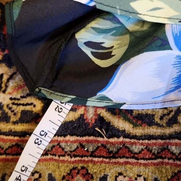 Banana Republic Navy Floral Hawaiian Strappy Dress Lined Asymmetrical 12 Tall - Picture 12 of 16